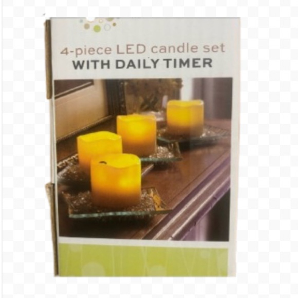 4 Piece LED Candle Set With Built-in Daily Timer by Order Home Collections